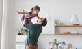 Father`s day. Happy family daughter hugs his dad Royalty Free Stock Photo