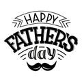 Father`s day lettering retro with moustache