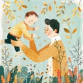 Father\'s Day Love: Heartwarming Watercolor Paintings