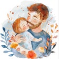 Father\'s Day Love: Heartwarming Watercolor Paintings