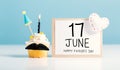 Father`s day message with a cupcake Royalty Free Stock Photo