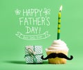 Father`s Day message with cupcake Royalty Free Stock Photo