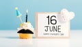 Father`s day message with a cupcake Royalty Free Stock Photo