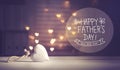 Father`s Day message with a white heart Royalty Free Stock Photo