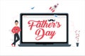 Father`s day online marketing concept. Minimalist design. Vector illustration. EPS 10