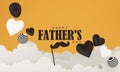 Father\'s Day poster or banner template with necktie and heart shape Greetings and presents for Father\'s Dad. Royalty Free Stock Photo