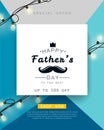 Father`s Day special offer vector illustration poster