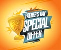 Father`s day special offer vector web banner design template