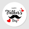 father\'s day sticker with Mustache and Hearts