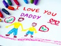 Father`s day theme with I LOVE YOU DADDY message. Royalty Free Stock Photo