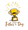 Father`s day throphy colorful hand drawn style