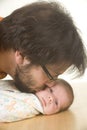 A father's kiss Royalty Free Stock Photo