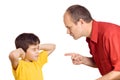 Father scolding his son Royalty Free Stock Photo
