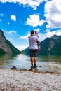 Father shows the little daughter the KÃÂ¶nigssee