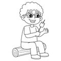 Father Sitting in the Wood Isolated Coloring Page