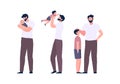 Father and son activities family bonding they spend time together. Fathers day concept. life cycle dad and children Illustration Royalty Free Stock Photo