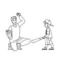 father son baseball vector Royalty Free Stock Photo