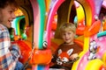 Father and Son on Carnival Ride Royalty Free Stock Photo