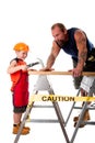 Father and son carpenter job
