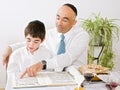 Father and son celebrating passover Royalty Free Stock Photo