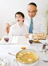Father and son celebrating passover Royalty Free Stock Photo