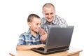 Father and son at the computer