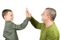 Father and son doing a high five Royalty Free Stock Photo