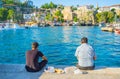 Fishing in Antalya marina, Turkey