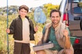 Father and son on a fishing trip Royalty Free Stock Photo