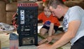 Father and Son Fixing Computer Royalty Free Stock Photo