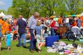 Father son Vrijmarkt flea market Kingsday (Koningsdag), Netherlands Royalty Free Stock Photo