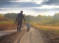 Father and son go on a trip. Royalty Free Stock Photo