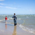 Father and son at Grenen Royalty Free Stock Photo