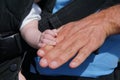 Father and son hands, adult and baby hands, fingers