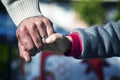 Father and Son Hands Holding Moment Royalty Free Stock Photo