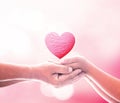 Father and son hands holding shape of heart Royalty Free Stock Photo