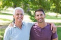 Father and son having fun in the park Royalty Free Stock Photo