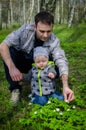 Father and son having fun