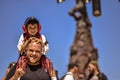 Father and son in Hellfest festival, Clisson, France