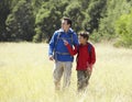 Father And Son On Hike In Beautiful Countryside Royalty Free Stock Photo