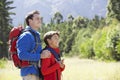 Father And Son On Hike In Beautiful Countryside Royalty Free Stock Photo