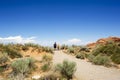 Father and Son Hiking - Arches National Park Royalty Free Stock Photo