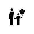 father and son are holding balls icon. Elements amusement park concept and web apps. Icon for website design and development, app