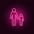 father and son holding hands icon. Elements of Family in neon style icons. Simple icon for websites, web design, mobile app, info Royalty Free Stock Photo