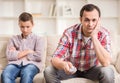 Father and son at home Royalty Free Stock Photo