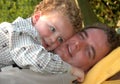 Father and Son Hugging Royalty Free Stock Photo