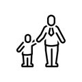 Black line icon for Father And Son, father and son Royalty Free Stock Photo
