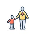 Color illustration icon for Father And Son, father and son Royalty Free Stock Photo