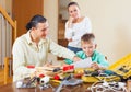 Father and son with instruments Royalty Free Stock Photo