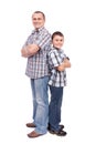 Father and son isolated on white Royalty Free Stock Photo